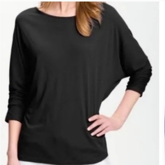Vince Women’s 3/4 Dolman Sleeve Viscose Top Oversized Drape T Shirt Green Size L - Picture 1 of 9